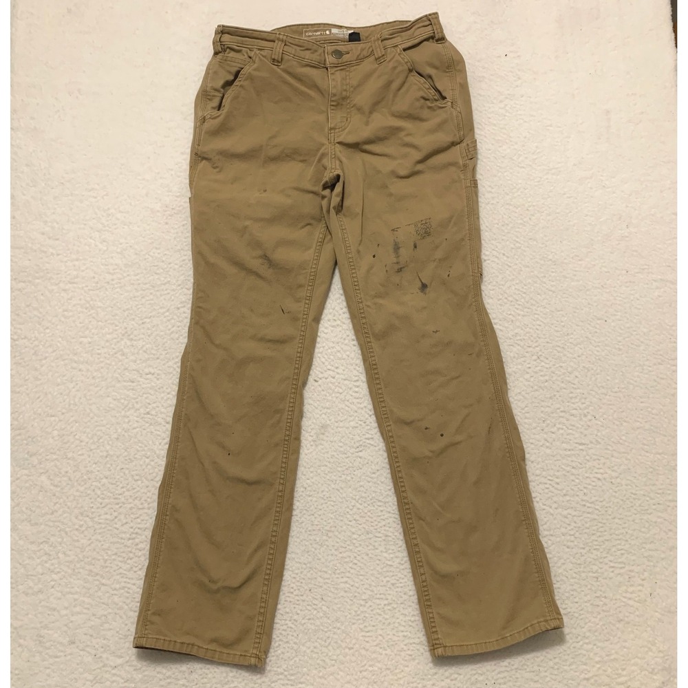 Carhartt Rugged Flex Loose Fit Canvas Work Pants Womens 6 Regular (31x30) Brown